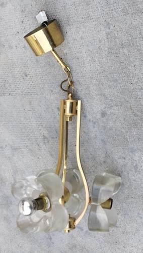Lustre bloc verre fleur - , design