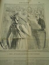 Caricature 1875  La Chorale un chef de chœur baguette