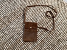 sac pochette cuir daim camel tres bon etat