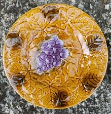 Assiette à dessert fruits Raisin faïence Salins Les Bains