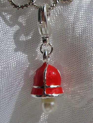 Charm clochette rouge noel - charm,