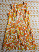 Robe Vintage coton motif à fleurs 70'S été Femme Ancien dress - 44