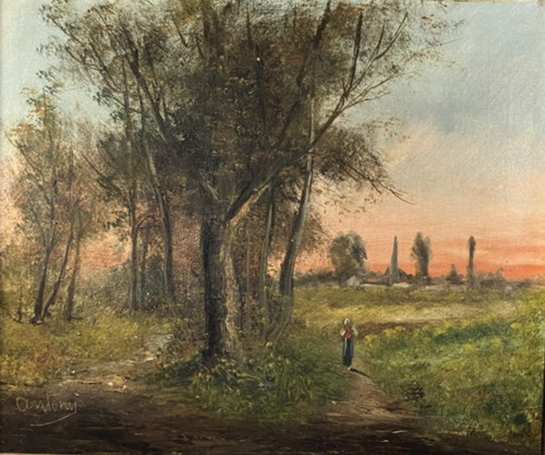 Huile sur toile ecole - huile,