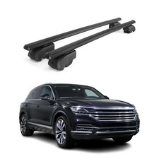 Barres de toit Transversales Pour VW Touareg mk3 2018-2023 Pre-FL Aluminium Noir