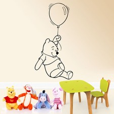 Winnie L'Ourson Autocollant Mural Avec Ballon Enfants Chambre & Bébé Vinyle Déco