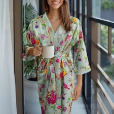 Robe Florale Verte Indienne En