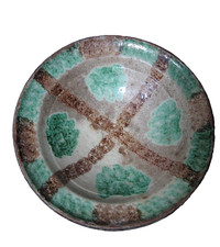 Plat en céramique émaillée de la vallée de Swat Pakistan - Afganistan - 29 cm