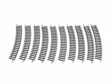 MINITRIX LOT 10 RAILS COURBE ACIER R1 194,6 mm. 30° REF. 14912 / 4912 - N 1/160