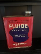 Ancien Bidon  huile -  IH  - MAC CORMICK - FLUIDE SPECIAL  relevage hydraulique 