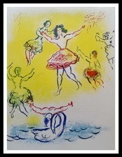Marc CHAGALL : Ballet le lac des cygnes, Opéra Garnier, lithographie 1965