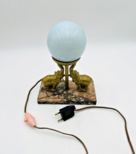 Lampe boule et éléphant art déco sur socle en marbre - 653001