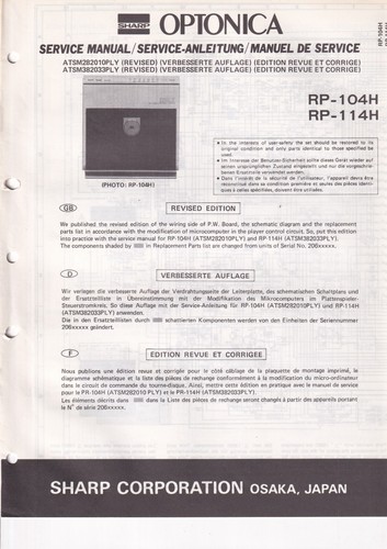 Manuel service pour sharp - manuel,
