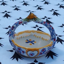 Henriot Quimper salière 2 cygnes en faïence