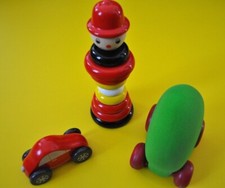 Jouets bébé Jeu Anneaux à empiler Véhicule mousse Voiture bois - Green baby toys