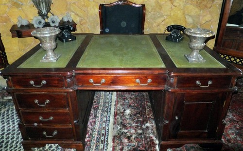 Bureau double bois noble - bureau,