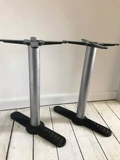 2 pieds de table anciens en aluminium style industriel, art déco, loft, vintage