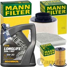 Mann Révision + 5L mannol 507 5W-30 Huile Convient pour Audi A4 B8 Q5 8RB Tdi