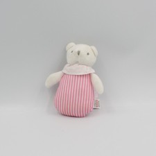 Mini Doudou ours blanc rose