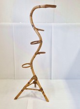PORTE-PLANTES VINTAGE 1960 SERPENT GEANT EN BAMBOU & ROTIN 60S 1960S ANNEES 60