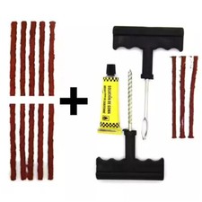 Kit De Réparation Tubeless Crevaison Mèche Pneu Voiture Moto Outils + 13 Mèches
