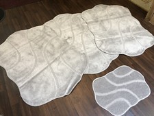 LOT COMPLET DE TAPIS/TAPIS GITANS LAVABLES ROMAINS TAILLE 75X125CM ANTIDÉRAPANTS GRIS ARGENTÉ