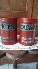 Rare 2 Grandes Boîtes Alimentaires Vintage Anciens Objets Pub du XXème Art Déco