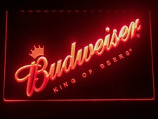 Enseigne lumineuse néon LED bière Budweiser king décoration cadeau pour bar c...