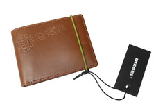 Diesel Portefeuille Homme Taille Unique Marron Logo à Deux Volets Pur Vache Cuir