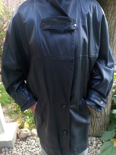 Manteau femme long cuir noir - femme,