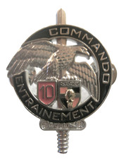 BREVET DES COMMANDOS COMMANDO ENTRAINEMENT N° 10 BERLIN (VARIANTE ARGENTE MAT)