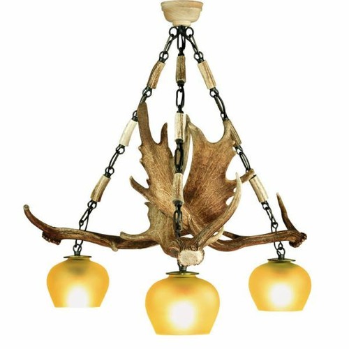 Lustre avec vrai bois - de, daim