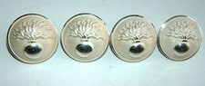 LOT DE 4 BOUTONS ARGENTES MAT