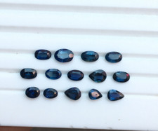 Saphir bleu sarcelle non chauffé coupe parfaite bonne pierre précieuse 13 piè...