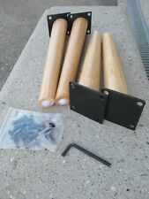 LOT DE 4 PIEDS DE SOMMIERS FUSELES INCLINES BOIS CLAIR  30x5 cm