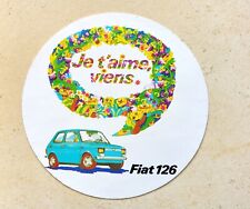 ancien autocollant publicitaire FIAT 126 collection sticker vintage voiture 