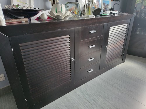 Buffet teck noir - en,