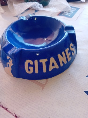 Ancien cendrier gitanes - cendrier, bleu