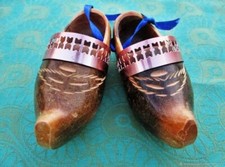 Miniatures Décoratives Vintage Sabots Chaussures Sabots Bois France Vintage Deco