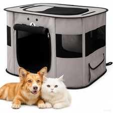 Parc pour Chien Pliable, Enclos Portable pour Chiot Chat Lapin, Tente Respira...