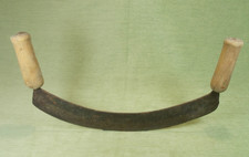 Ancien Grand Hachoir Berceuse - "???IB" - Poignées Bois - Lame Acier  40 cm