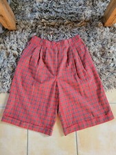SHORT BERMUDA VINTAGE JEAN COSTE PARIS CARREAUX ÉCOSSAIS ROUGE TAILLE 4