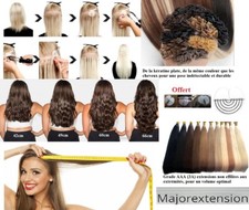 50 100 150 EXTENSIONS KÉRATINE POSE A CHAUD 100% NATURELS REMY 49/60/66 cm 1 G
