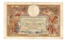 FRANCE Billet 100 FRANCS 1936 1937 1938 1939 LOM LUC OLIVIER MERSON LOM BON ETAT