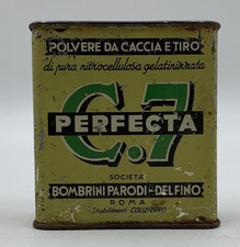 Boîte en Étain Poudre Pour Chasse Et Tir C.7 Perfecta Vide . Made IN Italy