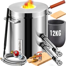 VEVOR Four de Fusion Four à Propane Fonderie Creuset Capacité 12 kg 2 Brûleurs