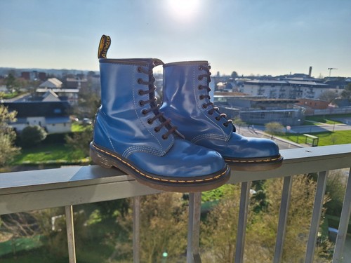 Bottes martens cuir - en, bleu