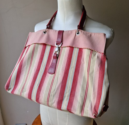 Sac cabas longchamp - rayé, rose