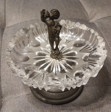 Antique Centre de Table/Cendrier Avec Putto - Vintage de Collection