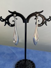 Boucles d’oreilles anciennes pendantes argent 925 fermoir a vis Ref G719