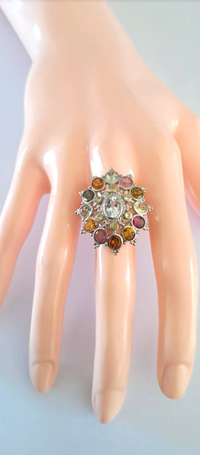 Bague aigue marine - aigue-marine, tourmaline
